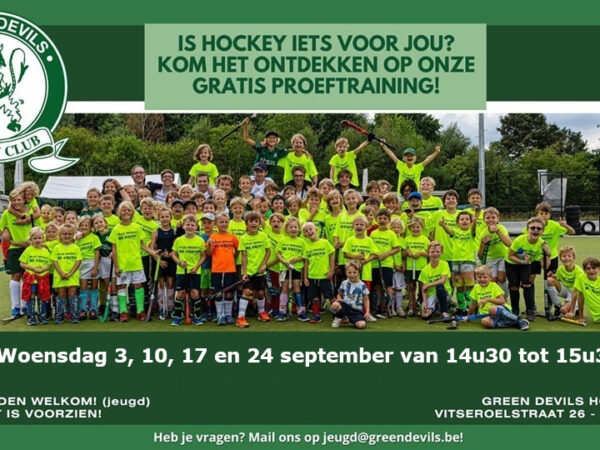 Gratis proeftraining op 3, 10, 17 en 24 september
