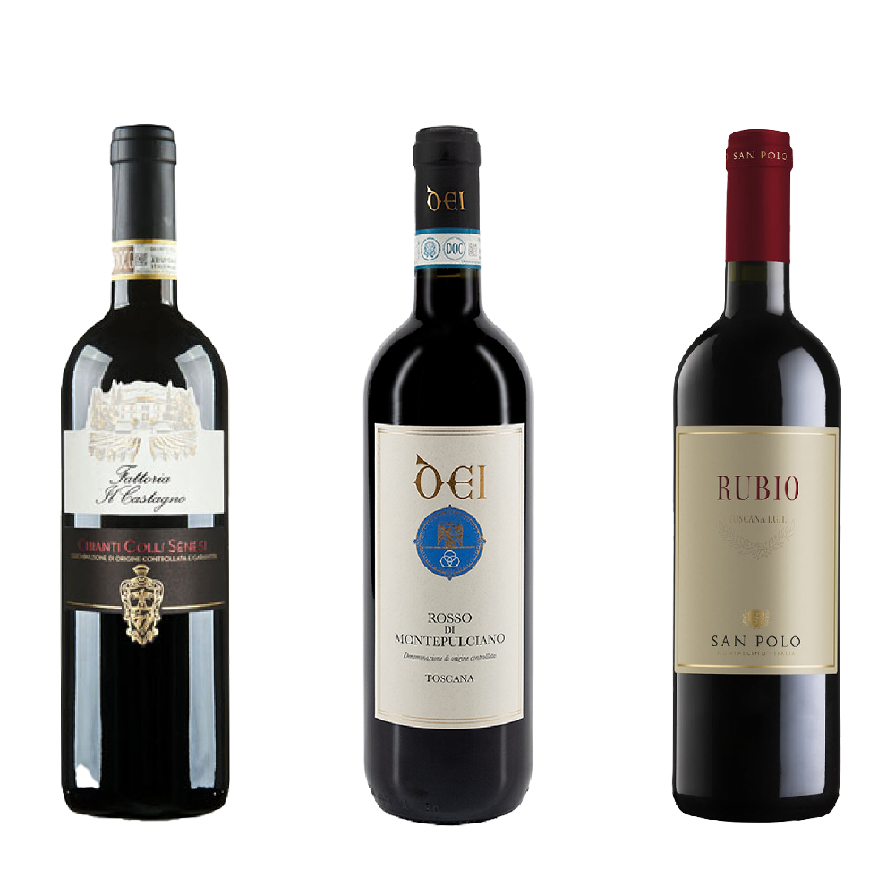 Geschenkdoos "Bella Toscana" (rood - 3 flessen)